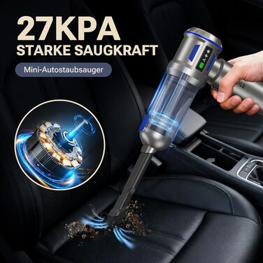 Акумуляторний ручний пилосос Yomile AD10 для авто та дому, 27000Па, 150Вт, бездротовий портативний міні-пилосос з функцією обдуву