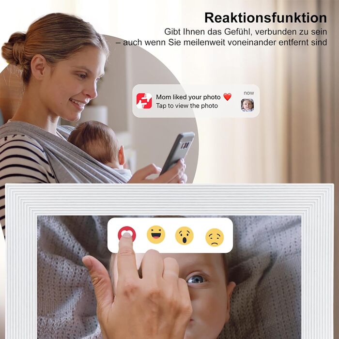 Цифровий фоторамка Frameo 15.6 дюймів, 32 GB, FHD IPS сенсорний екран, Wi-Fi, чорно-білий