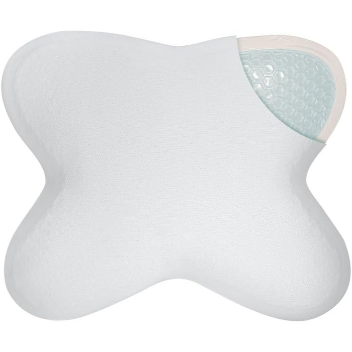 Дитяча подушка Inphysio з Memory Foam - бамбукова тканина, гіпоалергенна - для комфортного сну - ергономічна подушка для шиї - 50 x 30 x 5,5 см (Білий - Pure Schmetterling)