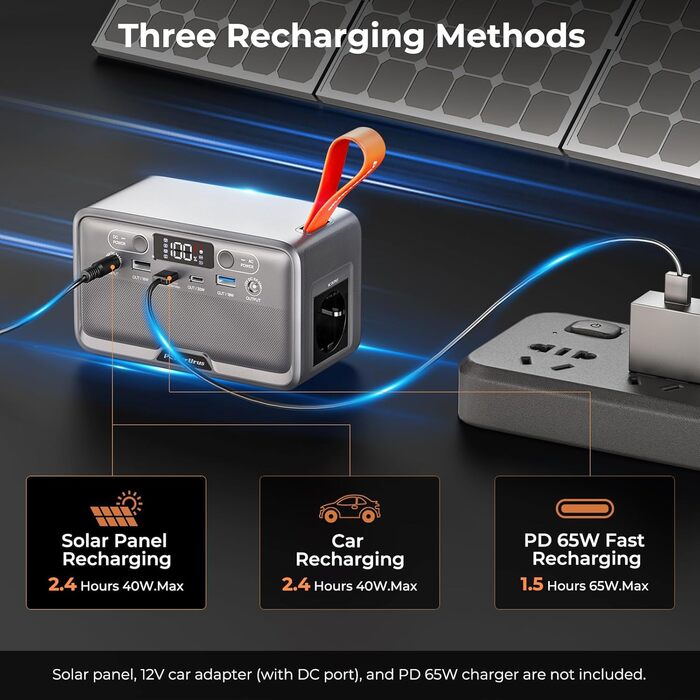 Портативна електростанція 89.6Wh LiFePO4 з акумулятором 100W (200W пік) та DC/USB/LED виходами, 12V прикурювачем для кемпінгу, подорожей та активного відпочинку