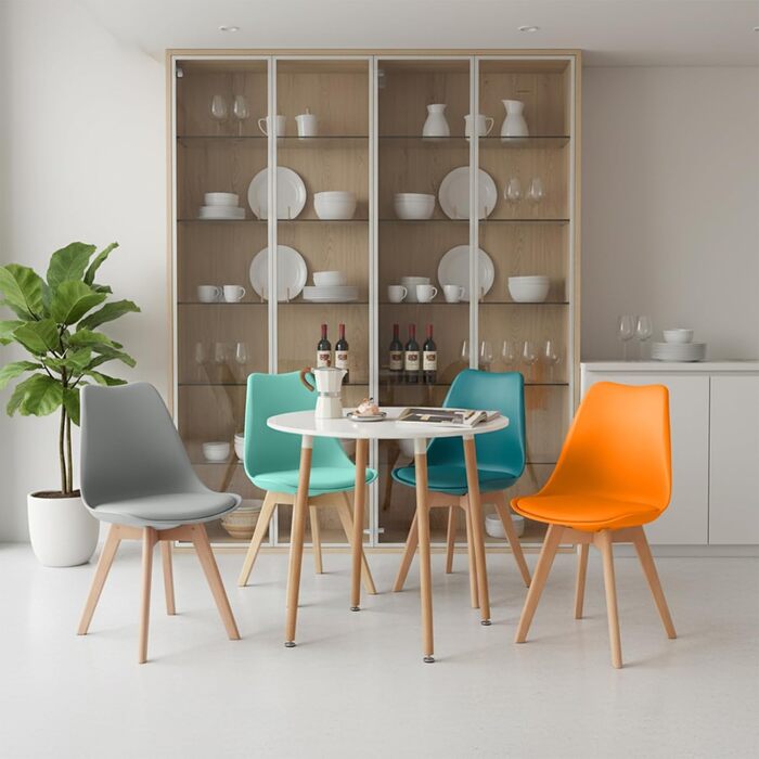 Елегантний стілець для їдальні EGGREE в скандинавському стилі (4 шт., зелений)