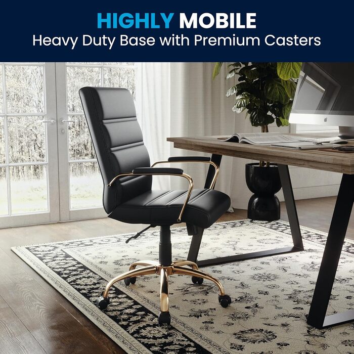 Офісний крісло Flash Furniture - крісло для шефа, біле шкіряне, з червоно-золотим каркасом, 61x58,5x103,5 см