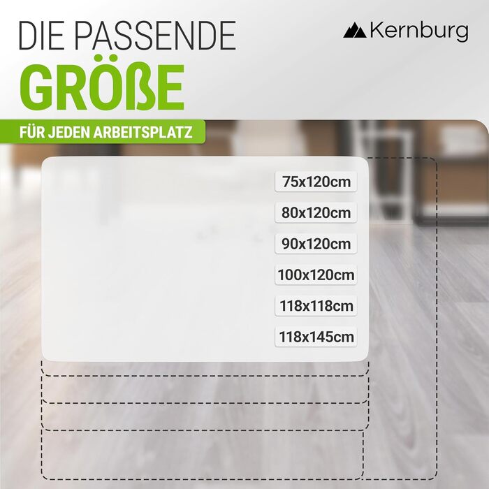 Захисна килимок під офісне крісло – прозора підкладка для ламінату, паркету та плитки – антиковзаюча, з шумоізоляцією, ідеальна для дому (118 x 145 см)