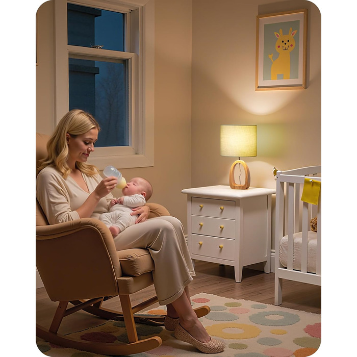 Дерев'яна настільна лампа GOEBLESON для спальні, вітальні, готелю. Сучасний дизайн, тепле світло 2700K, E27, подарунок. Модель ZME07TLD05N1 (кільцеподібна)