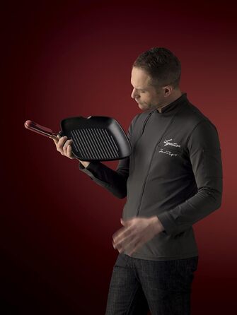 Сковорода гриль Lagostina Linea Rossa, антипригарне покриття, алюміній, 28 см, чорна