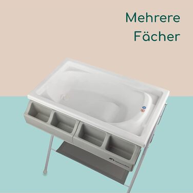 Дитяча ванночка та пеленальний столик 2-в-1 Bebeconfort, сірий (Baltic), 0-12 місяців