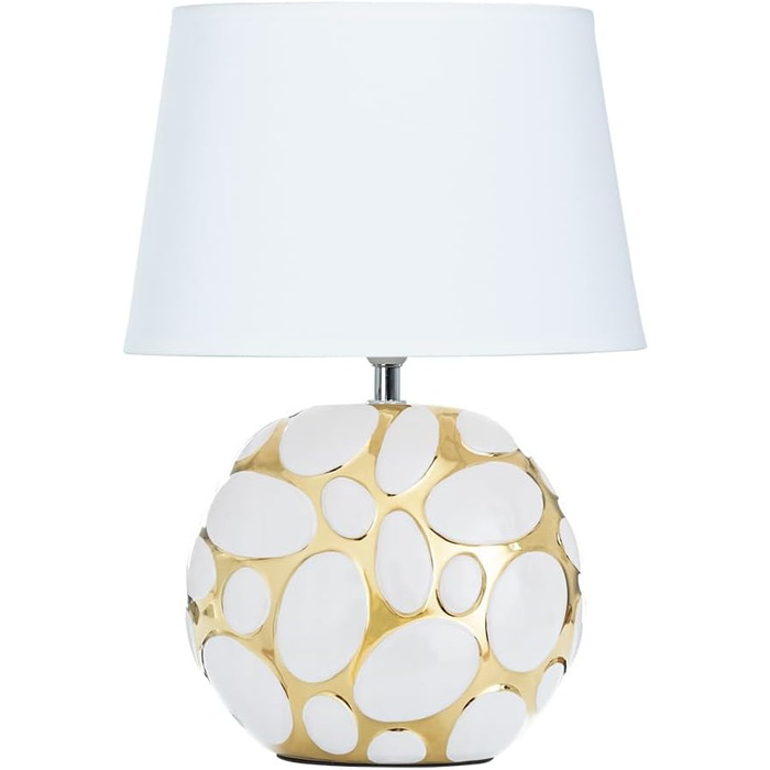 ARTE LAMP LED настільна лампа – класична декоративна хромована лампа для робочого столу з білим текстильним абажуром для вітальні та спальні – з кабелем, хром, білий (Poppy Gold)