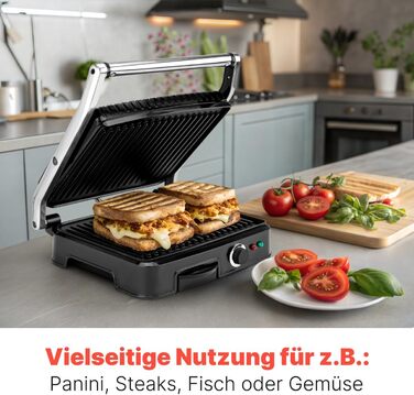 Контактний гриль Clatronic® KG 3487: 2000W, антипригарне покриття, для паніні та тостів