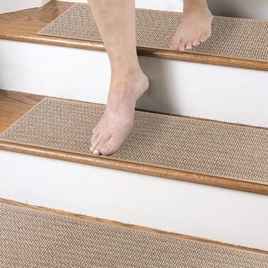 Килимки для сходів Leeko Stair Mats прямокутні 15 шт 20х76 см світло-коричневі