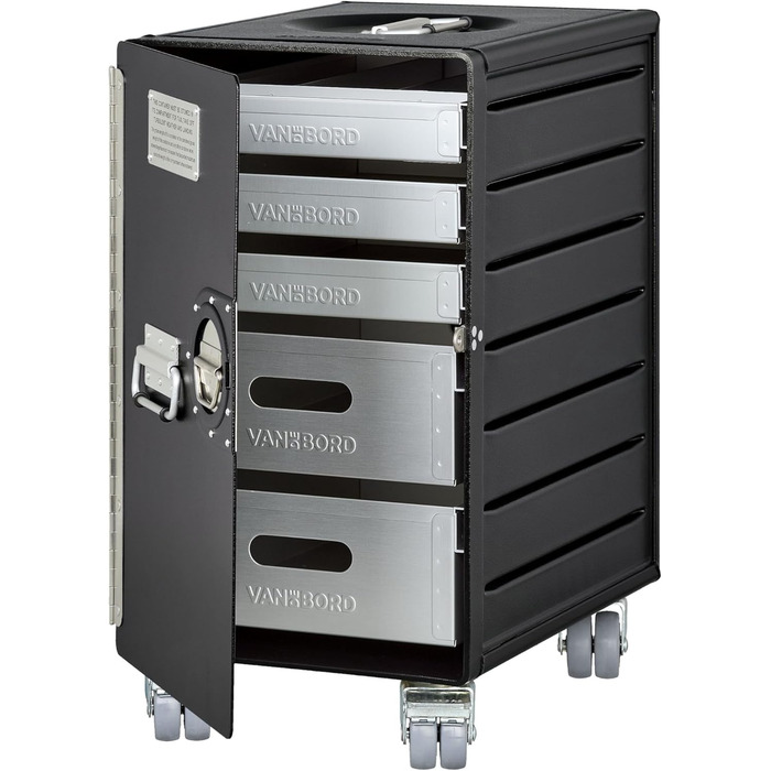 Мобільний роликовий контейнер для документів, металевий шафка з висувними ящиками, чорний, для офісу та кухні, 53,5 x 29,5 x 40,7 см