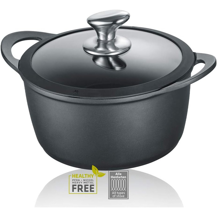 Каструля Berndes Vienna 24 см з антипригарним покриттям, 3.1 л, склокришкою, для всіх плит (в т.ч. індукційних)