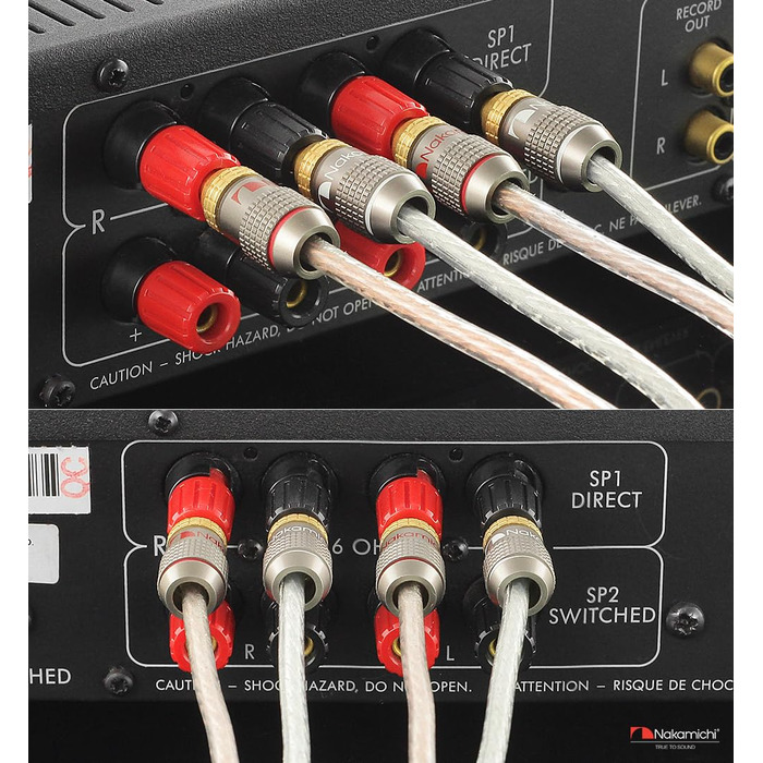 Банан-штекери Nakamichi FanLock 24K з позолоченим покриттям, 10-18 AWG, 4 мм, 24 шт. и (12 пар) для Hi-Fi аудіо