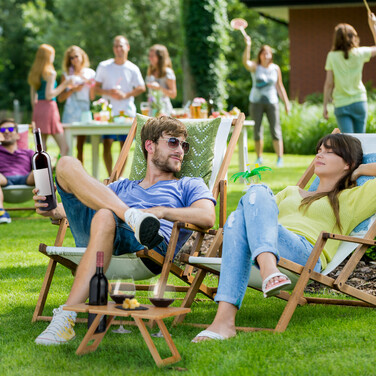 Винний столик для пікніка Relaxdays Square з бамбука