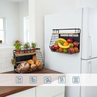 Набір з 2 магнітних настінних органайзерів Relaxdays для зберігання