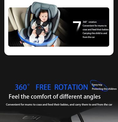 Автокрісло дитяче Magic ZC 360° з регулюванням висоти та нахилу, чорний (без підніжки), оновлена версія C007