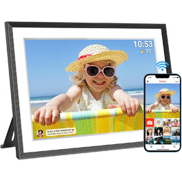 Цифровий фоторамка Frameo з Wi-Fi, 10.1 дюйма, 32GB, сенсорний екран, авто-обертання, підтримка Frameo App