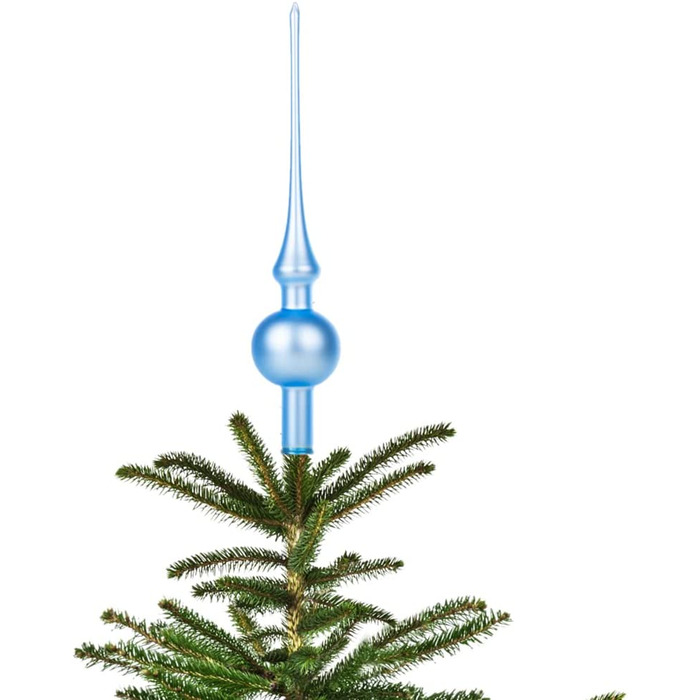 Джек Різдвяна ялинка мереживо Тюрінгського скла 28 см мереживо ручної видувки крижаний лак глянсовий матовий, колір (Світло-блакитний матовий)