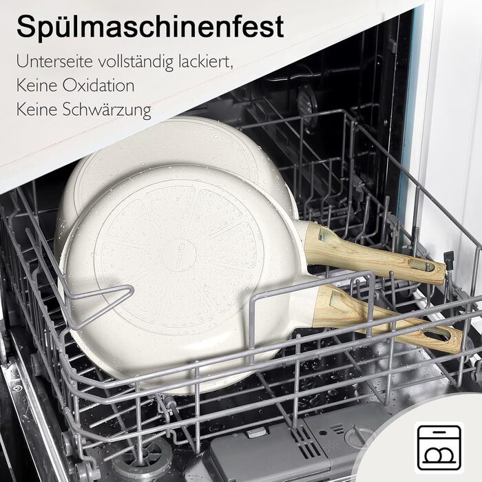 Набір кухонного посуду GiPP з керамічним покриттям, антипригарний, придатний для миття в посудомийній машині, без PFAS, білий, 17 предметів