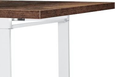 Розсувний обідній стіл Anna B&D home | 120-160 x 80 см, на 4-6 осіб | Скандинавський стиль, Texas-Eiche | Чорне металеве підстав'я, для кухні та їдальні