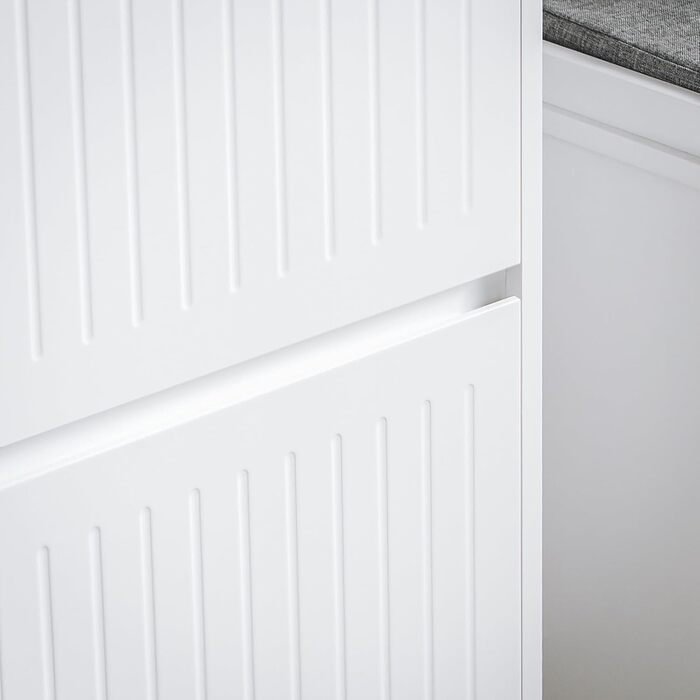 SoBuy Взуттєва шафа з 2 відкидними дверцятами, полицями та висувною шухлядою, біла, 61x100x26 см (FSR165-W)