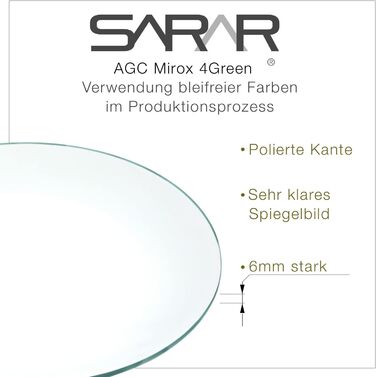 SARAR Круглий дзеркало для ванної кімнати з LED-підсвічуванням 120 см, Made in Germany, дизайн MAR113