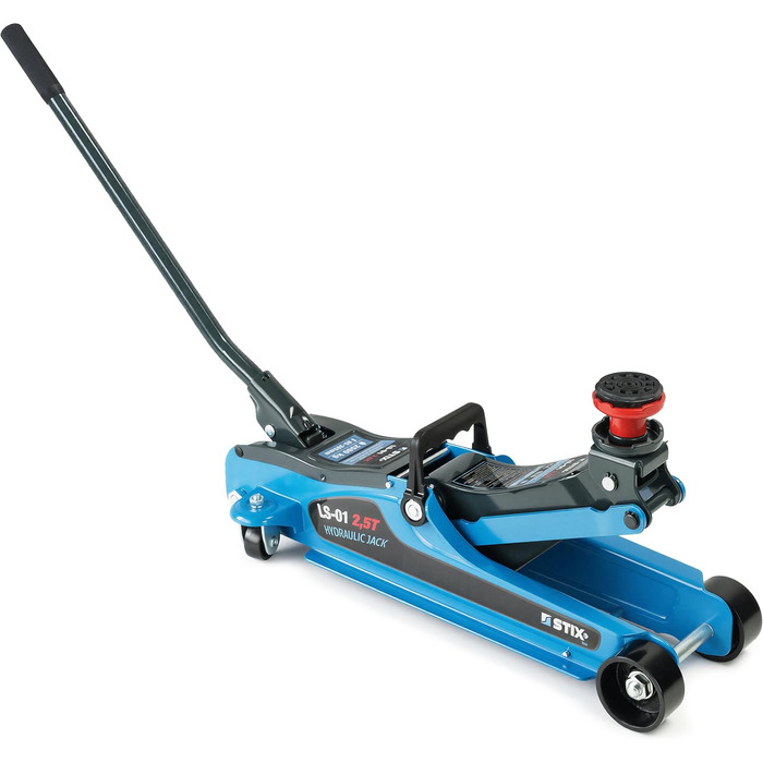 Гідравлічний домкрат STIX 2.5T низькопрофільний з кейсом, гумовими накладками та адаптером для SUV - для легкових та позашляхових автомобілів