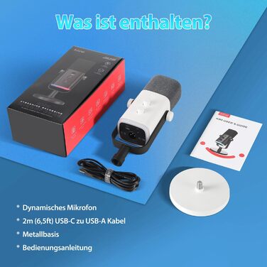 Динамічний мікрофон FIFINE USB XLR для стрімінгу, подкастів, ігрового ПК, із кнопкою вимкнення звуку, сумісний з PS4/5, Mac, мікшерами та звуковими картами