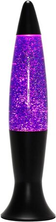 Ретро-лавова лампа Easylight ROXY фіолетово-чорна з вимикачем висотою 40 см G9 декоративна блискуча лампа для вітальні чорна матова, фіолетовий блиск
