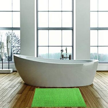 Килимок для ванної кімнати MSV килимок для ванної килимок для душу синель килимок для ванної з високим ворсом 60x90 см- (базилік зелений, 50x80 см)