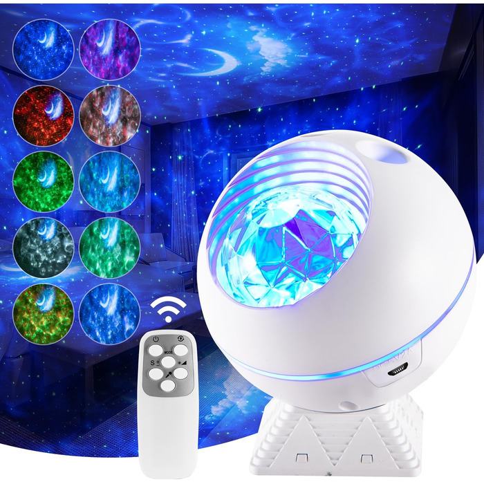 Проектор зоряного неба Sternenhimmel з Bluetooth, 300 режимів, нічник для дітей та дорослих, білий колір