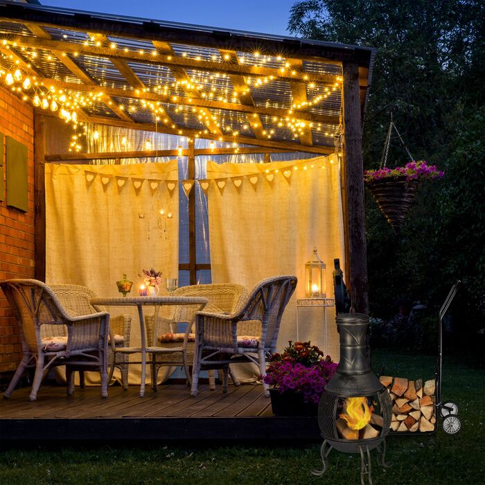 Візок Relaxdays для дров з дерев'яним кошиком