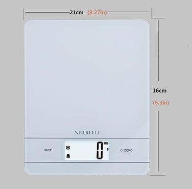 Ваги для кави NUTRI FIT Mini з таймером, USB-C, LED-дисплеєм, 2 кг/0,1 г, чорний (EK9380HR-weiss)