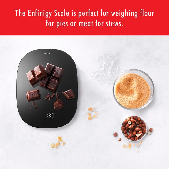 Кухонні ваги ZWILLING Enfinigy Digital, 10 кг, точність 0,1 г, чорний колір