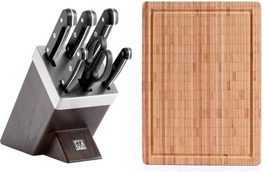 Набір ножів ZWILLING Gourmet 7 предметів з бруском, бамбукова обробна дошка, нержавіюча сталь