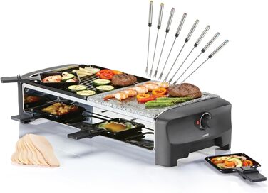 Кам'яна тарілка RACLETTE та тарілка для гриля на 8 осіб 2 шт. 221 см, 1400 Вт