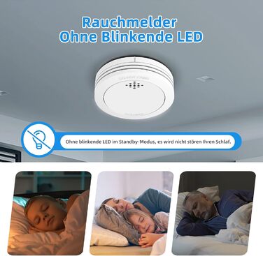 Набір димових сповіщувачів 6 шт. з магнітним кріпленням, 10 років служби, з Wi-Fi, 85dB, з функцією вимкнення звуку, сповіщення про низький заряд батареї