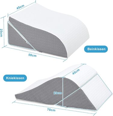 Подушка для ніг та колін 2-в-1 HAVARGO — ортопедичний підйомник для ніг із пінополіуретану для зняття набряків та покращення кровообігу, регульована висота