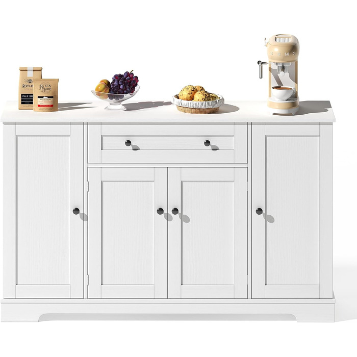 Багатофункціональний буфет-білизна для кухні, вітальні та спальні – 138 см, з шухлядою, полицями та регульованими полицями, з кріпленням від перекидання