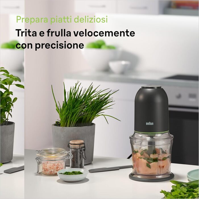 Подрібнювач Braun MultiPractic 3 CH3011BK чорний, 500 Вт, 4 леза з нержавіючої сталі, для льоду, посудомийна машина