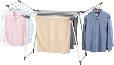 Сушильна машина Meisterhome Extra Stough DryRack з крилами для довгого одягу, сушильна машина Stable Wing - для приміщень і на відкритому повітрі - 19 м довжини сушильної лінії Чорний