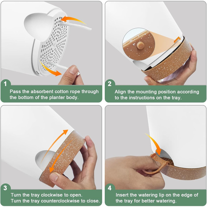 5 шт. пластикові горщики для квітів з системою поливу, 17.8/16.5/15.2/13.9/12.7 см. Самополивні кашпо з підставкою, круглі горщики для квітів, сукулентів, кактусів, кімнатних рослин, балкона та саду, зелені (білий, коричневий)