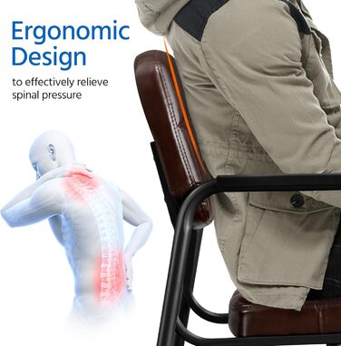 Крісла для вітальні Yaheetech - 4 шт. з підлокітниками та спинкою, штучна шкіра, коричневі, 58x60x85 см