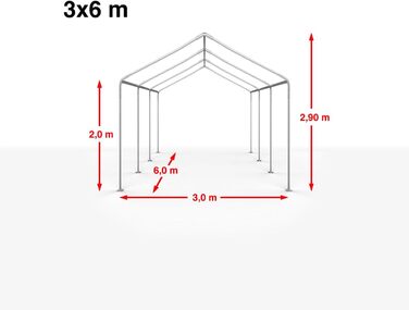 Павільйон для вечірок TOOLPORT 3x6 м з міцного ПВХ - водонепроникний, швидкий монтаж