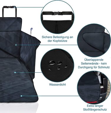 Захисний килимок для багажника smartpeas для собак і тварин XXL-захист багажника для будь-якого автомобіля - протиковзке покриття-міцне стьобана ковдра для собак з бічним захистом 185 * 105 * 36 см стьобаний і протиковзкий