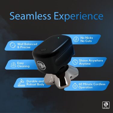 Електричний гоління для обличчя та голови Skull Shaver Palm Pro MX5 - бездротовий, акумуляторний, для мокрого та сухого гоління, чоловічий, USB-зарядка, Grooming Set, леза Carver 4 Pro, LCD-дисплей