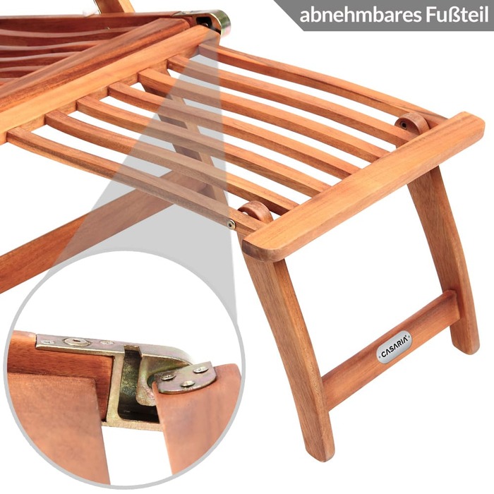 Шезлонг Queen Mary® acacia wood FSC® сертифікований 169x54x95см