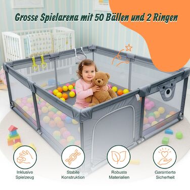 Дитячий манеж Relaxdays з 50 м'ячиками