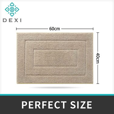 Килимок для ванної DEXI нековзний м'який килимок для ванної Водопоглинаючий килимок для ванної можна прати в пральній машині Килимки для ванної кімнати для душу, ванни і туалету- (40 х 60 см, бежевий)