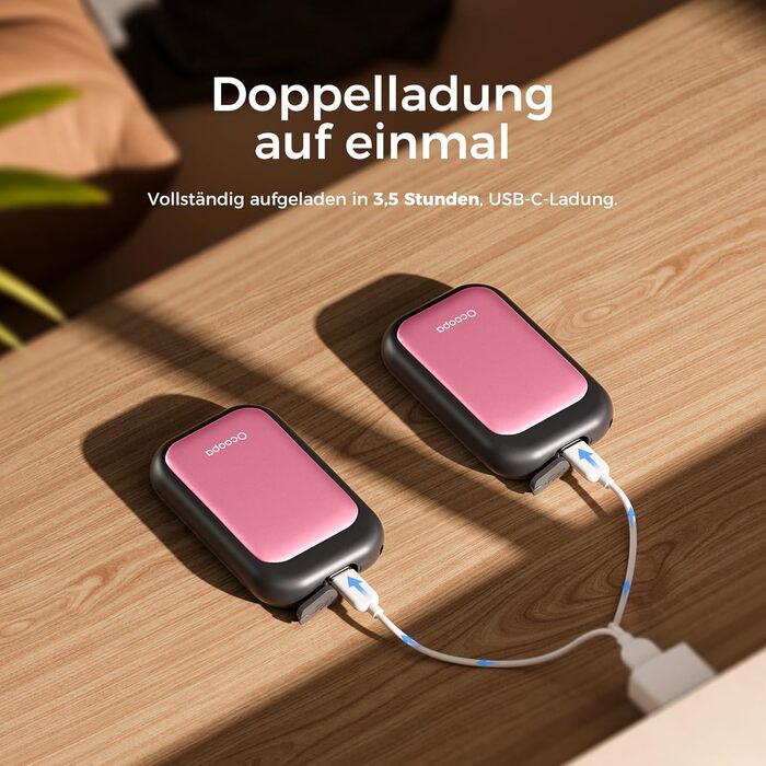 Електричні грілки для рук OCOOPA UT4 Young (рожеві) - 5000mAh, водонепроникні, USB, 2 шт.