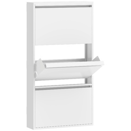 Металева шафа для взуття з 3 похилими полицями, вузька настінна шафа для 6 пар взуття, біла